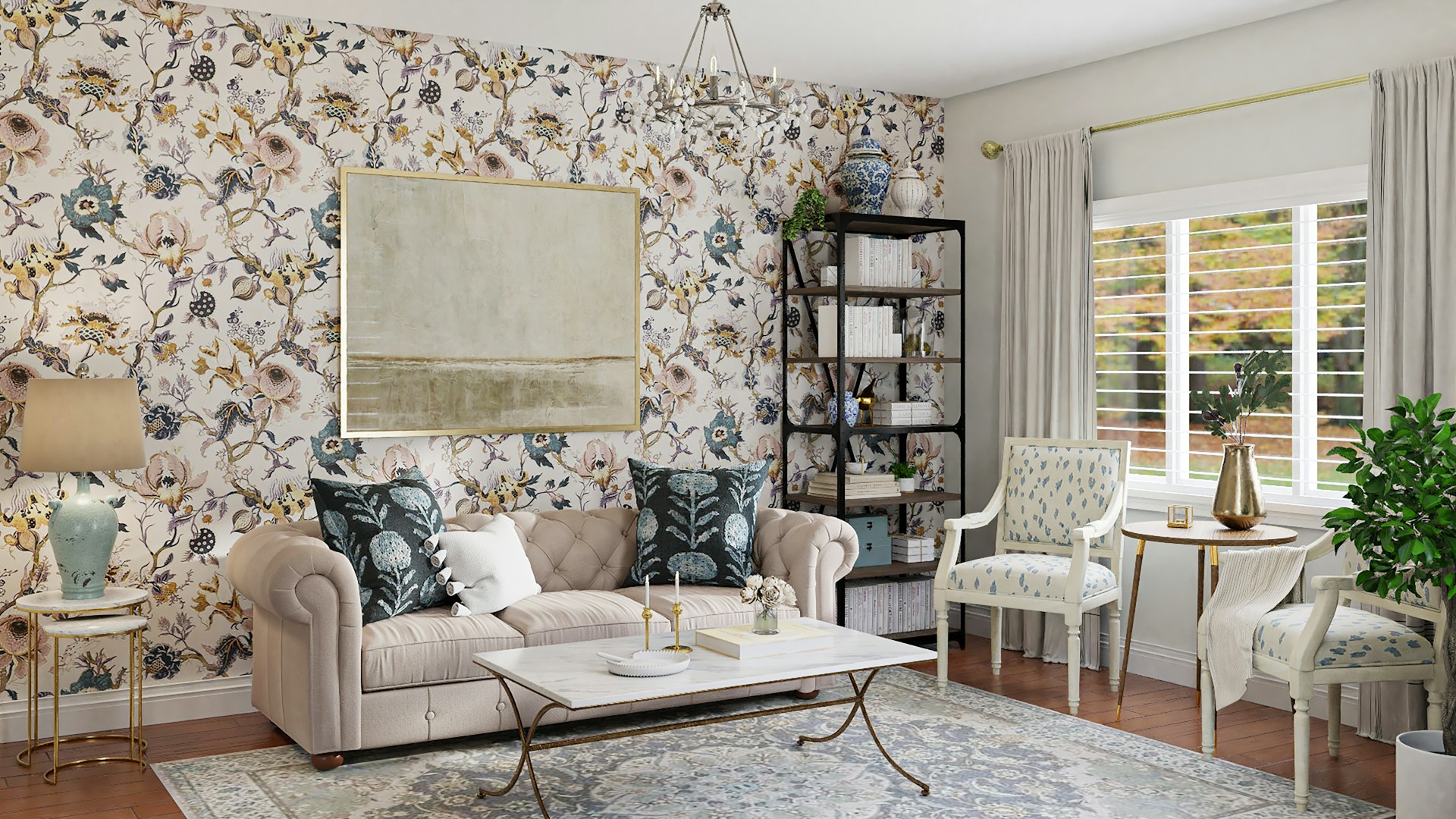 Papier peint déco salon